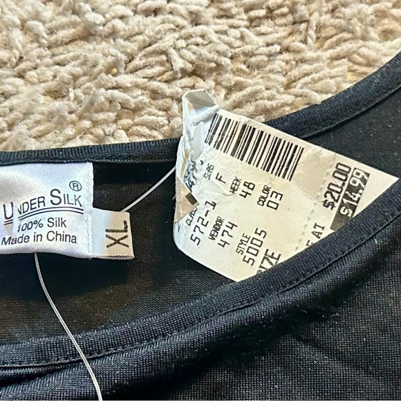 SILK TANK TOP BLACK SILKY DRESSY SIZE WOMEN’ S XL - Picture 4 of 4